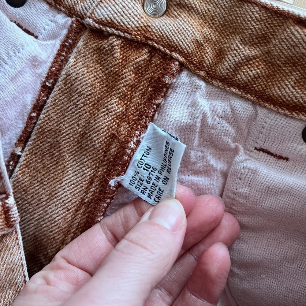 Vintage 90’s jordache rust tan mini denim skirt‎